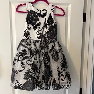 Zoe ltd girls party or flower girl Floral Black and White Dress size 10